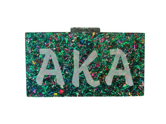AKA Engraved Acrylic Clutch Purse - Greek Letters Only
